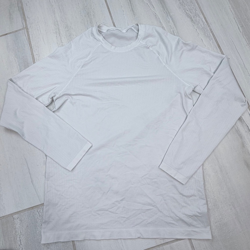 Lululemon Metal Vent Tech Mens White Long Sleeve Training Shirt Small